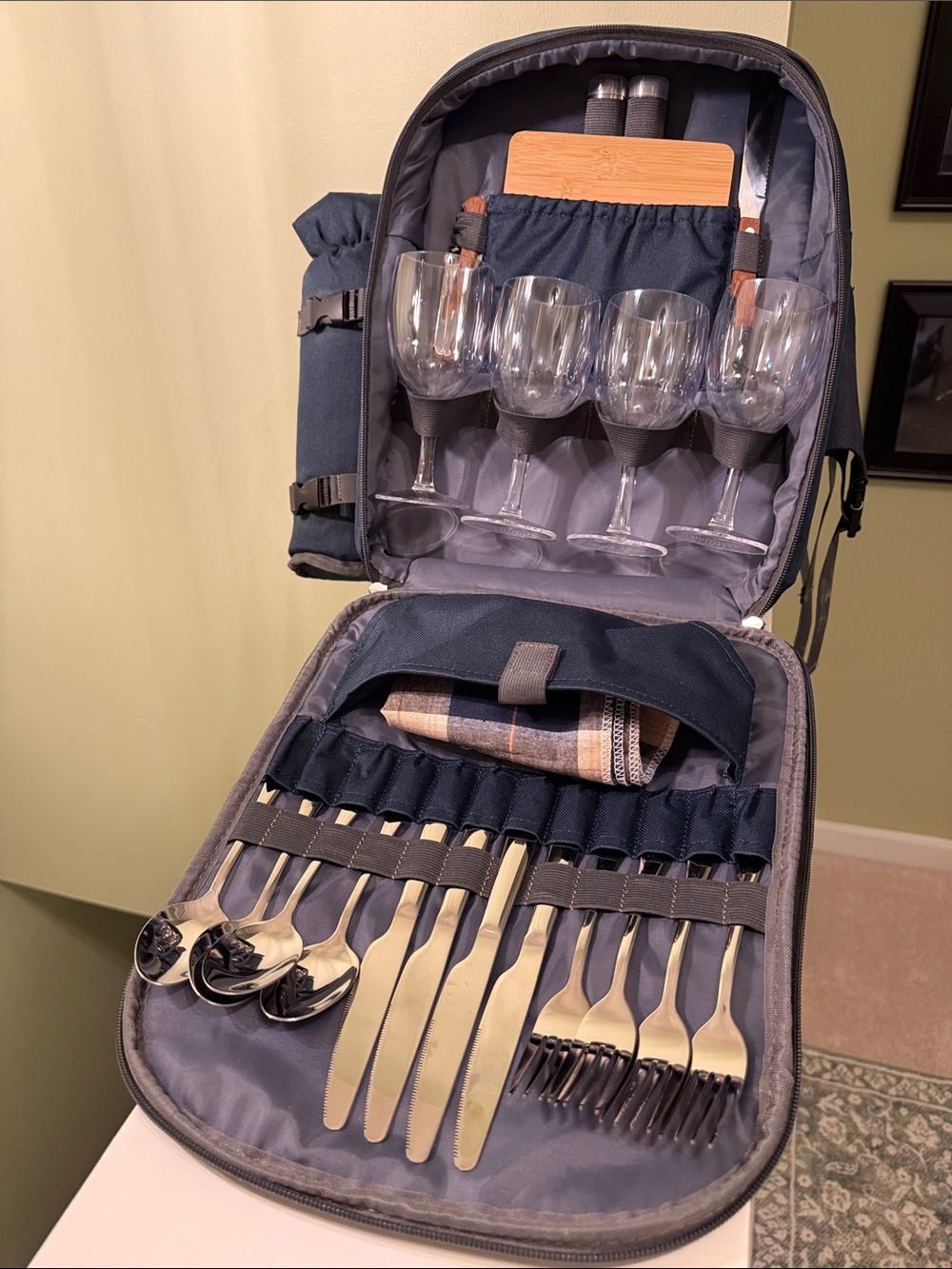 Insulated Wine Bottle Picnic Backpack